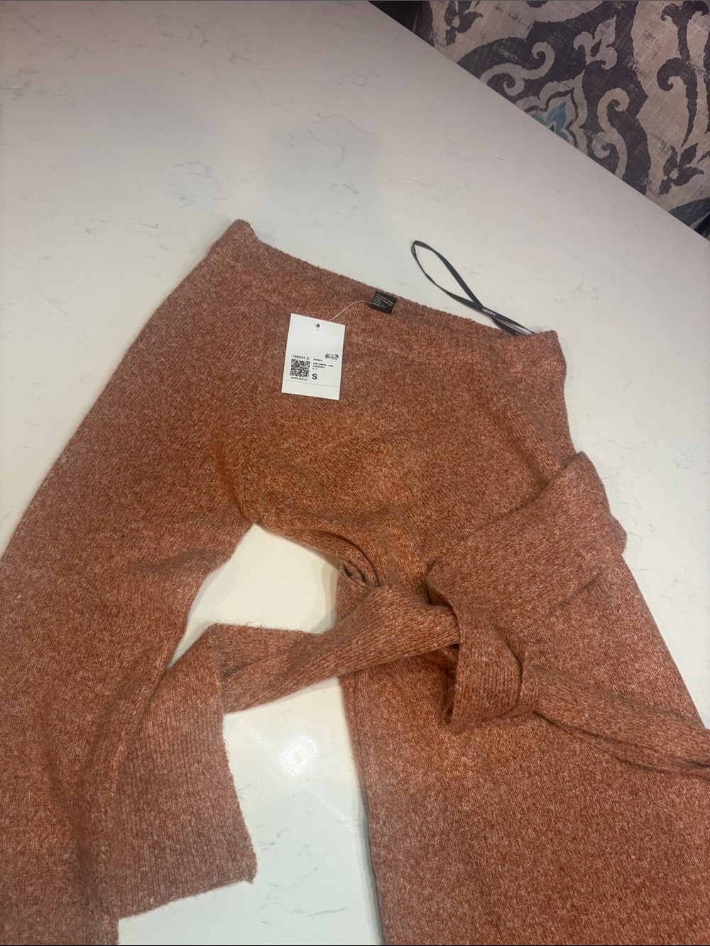 Forever 21 Rust Knit Long Sleeve Belted Sweater Dress - Picture 2 of 3